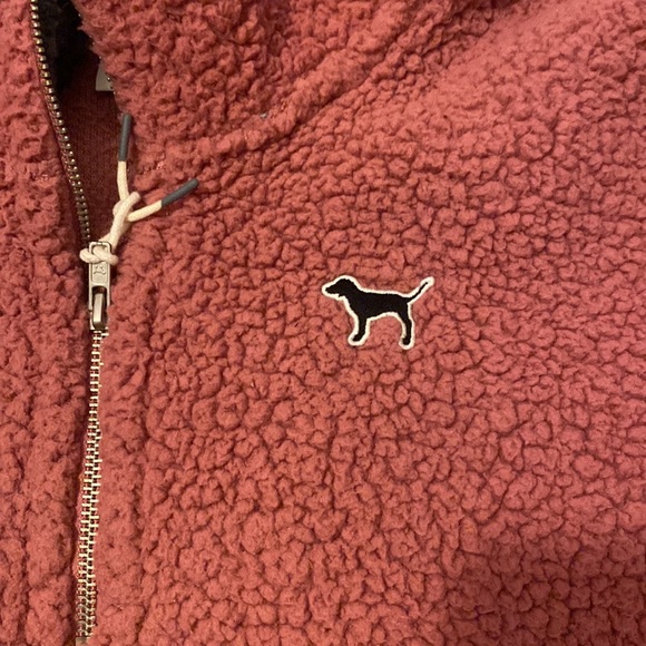 VS PINK dark mauve pink sherpa sweatshirt - Picture 2 of 3